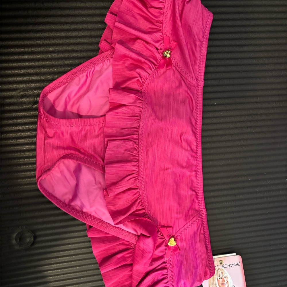 Betsey Johnson Fuchsia Ruffle Swim Bottom
